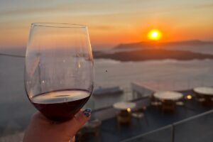 santorini wine tour with sunset