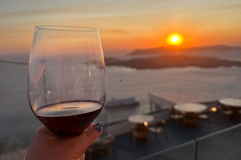 santorini wine tour with sunset